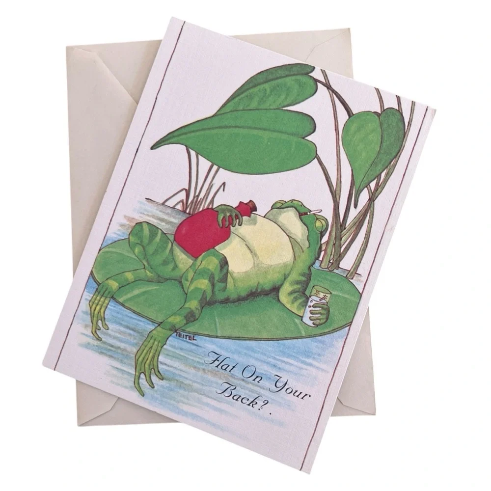 Vintage Get Well Card Sick Frog Toad Teitel Artist